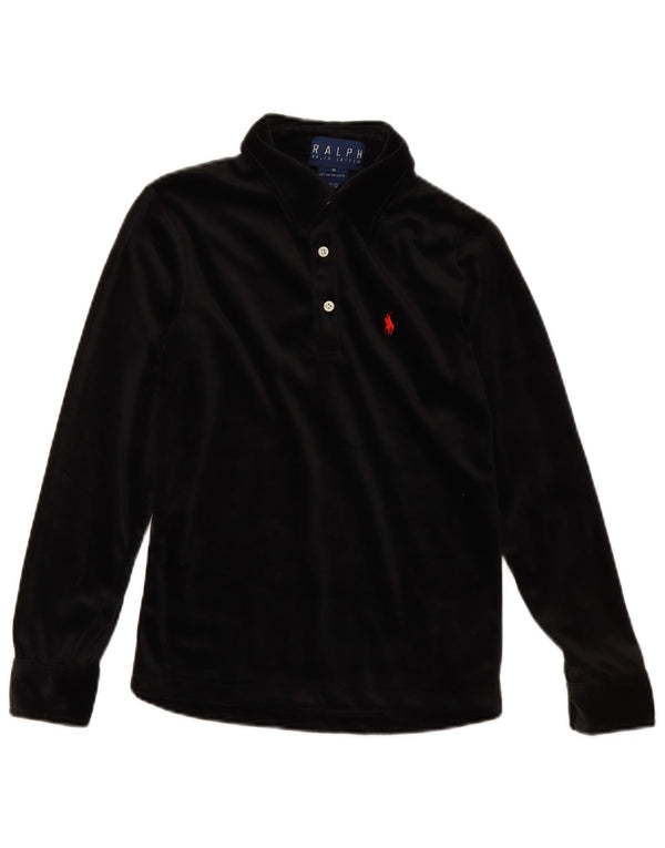 Ralph Lauren Polo de manga larga para mujer UK 8 Small Algodón negro
