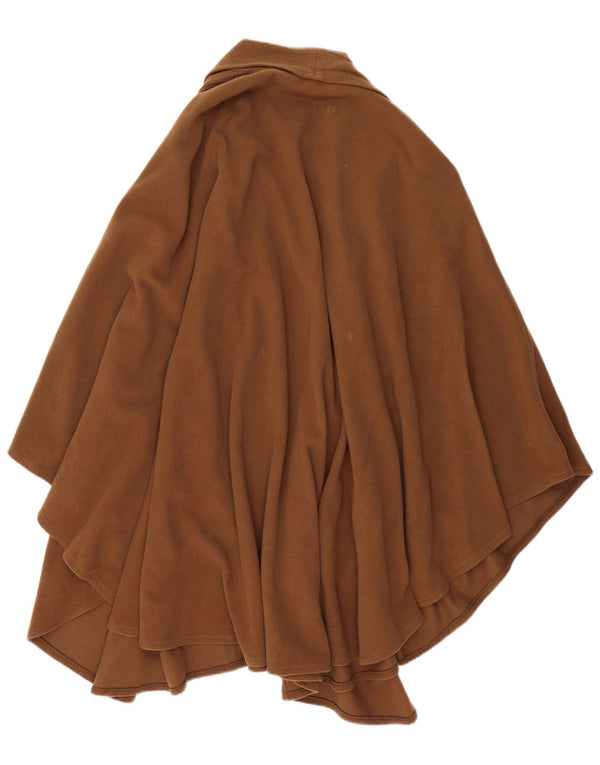 Vintage mujer Poncho abrigo un tamaño lana marrón