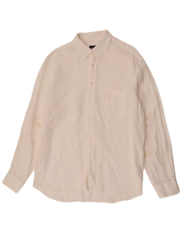 Camisa Roccobarocco para hombre grande blanca