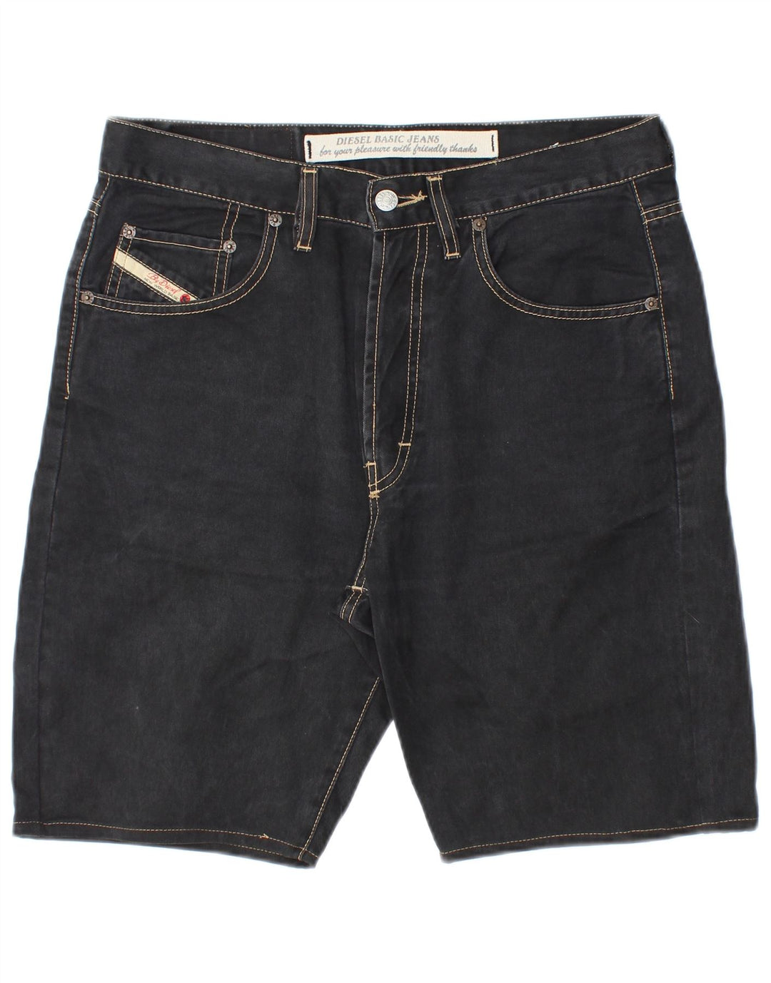 DIESEL Shorts vaqueros para hombre W32 Medium Black Cotton