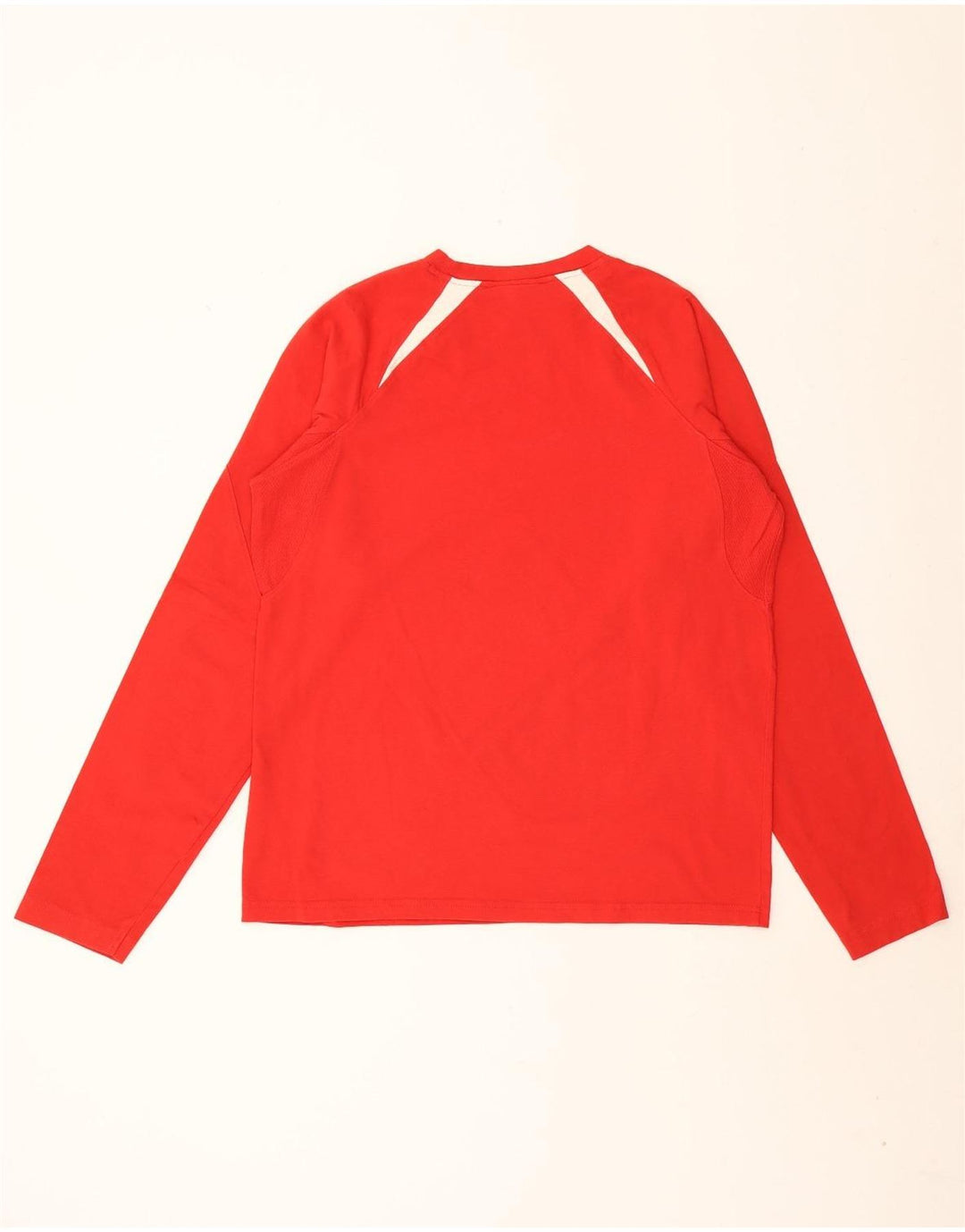 REEBOK Hombre Top gráfico manga larga pequeño rojo color block algodón