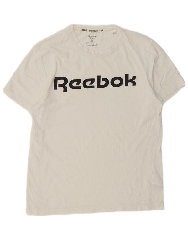 Reebok Camiseta gráfica para hombre Top Medium White Cotton