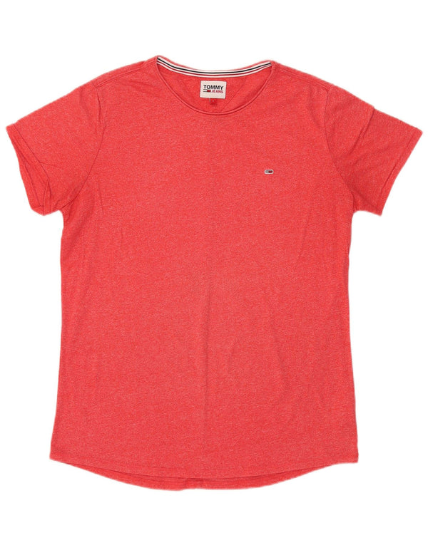 Tommy Hilfiger Camiseta para hombre Top grande de algodón moteado rojo