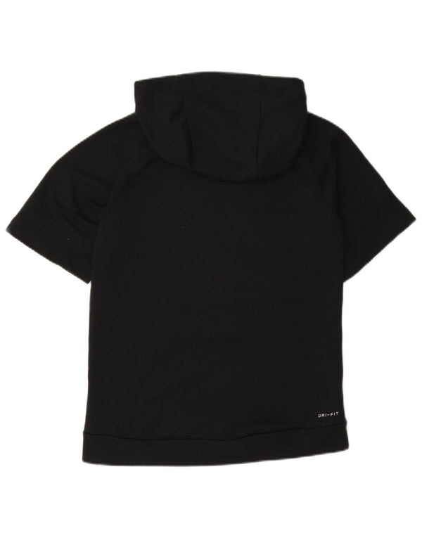 Nike Dri Fit Sudadera con capucha de manga corta para mujer UK 40 Grande Poliéster negro