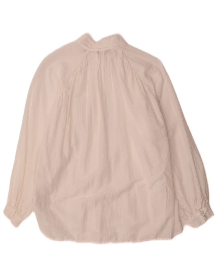 PEPE Jeans Camisa extragrande para mujer UK 44 Algodón blanco mediano