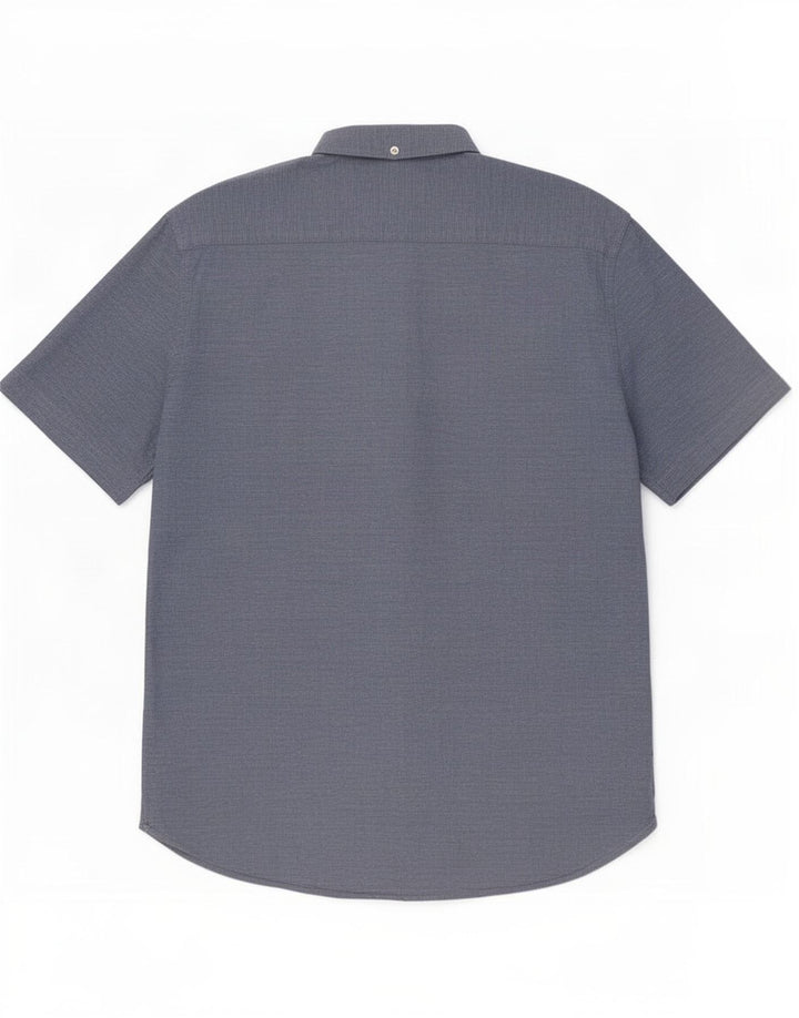 French Connection Camisa de manga corta para hombre de algodón azul grande