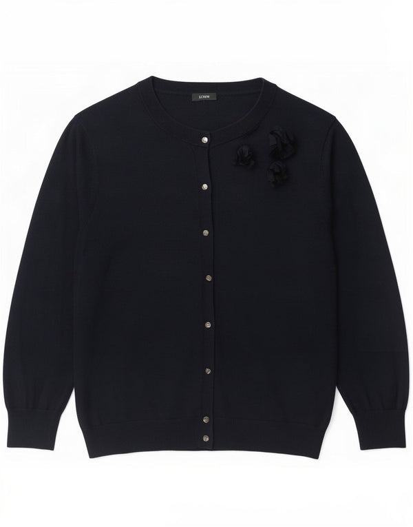 J. Crew Suéter tipo cárdigan de manga 3/4 para mujer UK 10 Small Azul marino Clásico