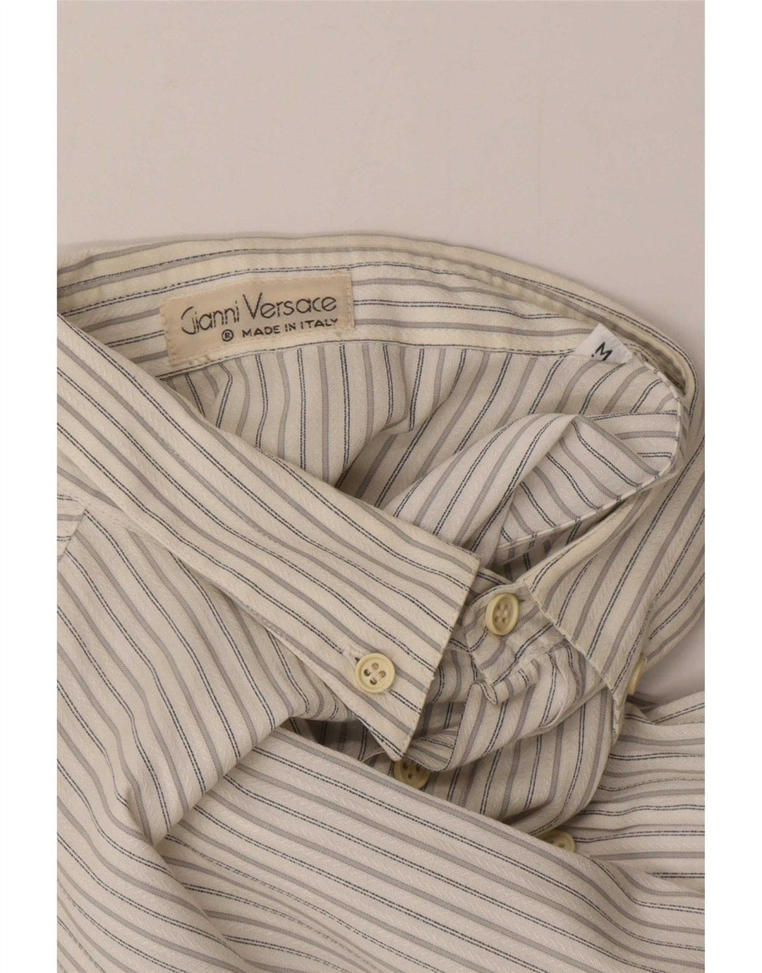 Camisa Gianni Versace Hombre Mediana Rayas Blancas