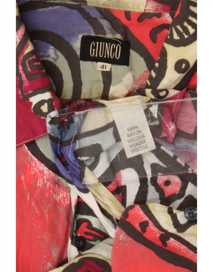 Camisa de manga corta para hombre Giunco Talla 41 Rayón geométrico multicolor grande