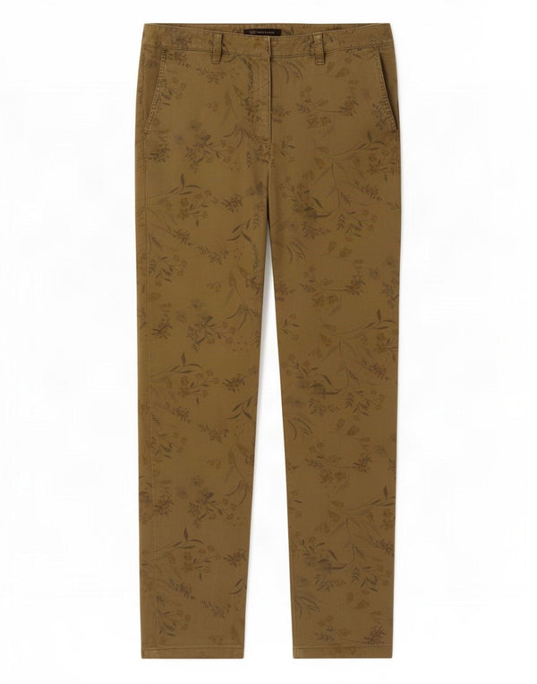 Marks & Spencer Pantalones Chinos para Mujer UK 12 Medium W30 L30 Caqui Floral