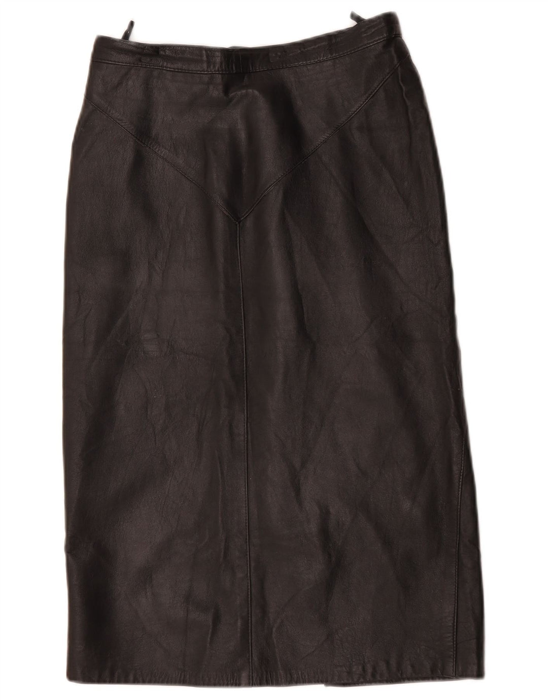 Falda de cuero vintage para mujer W28 Negro medio