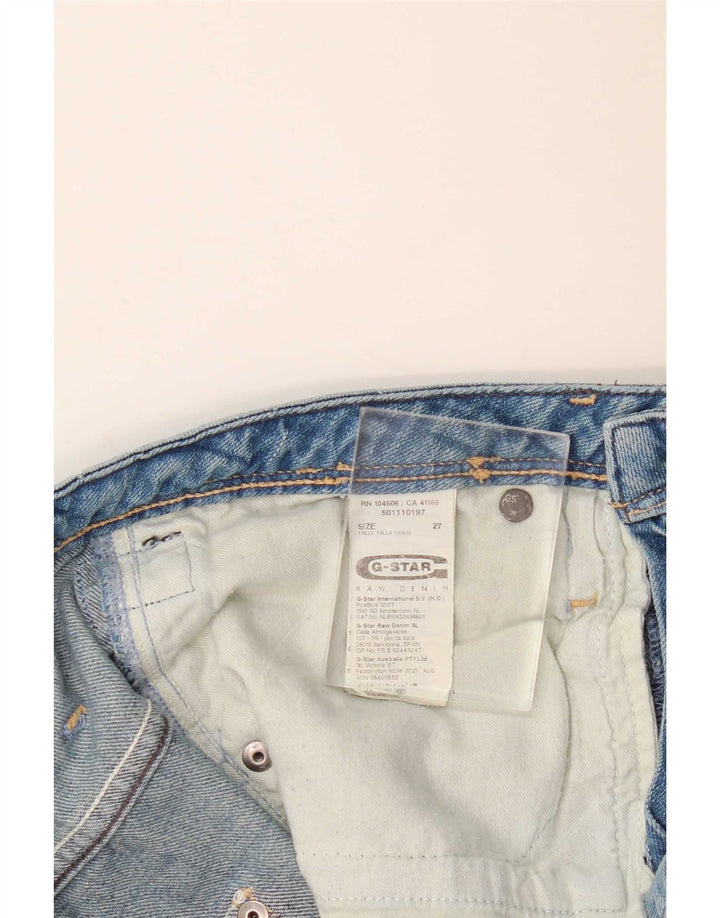 Jeans Rectos Desgastados Para Mujer G-Star W27 L27 Algodón Azul