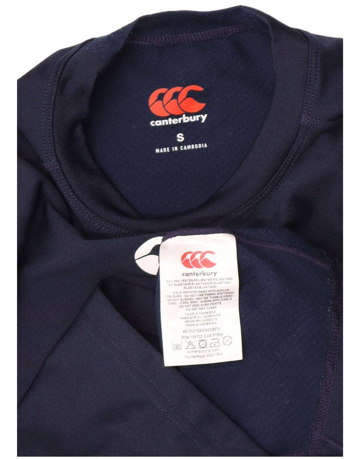 Canterbury Top gráfico para mujer manga larga UK 10 Small Azul marino Poliéster