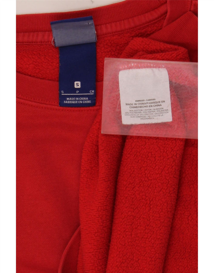 NIKE Hombre Sudadera Jumper Small Rojo Algodón