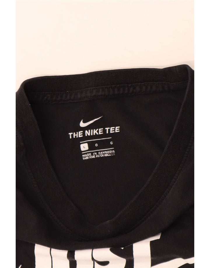 Nike - Camiseta gráfica para hombre, talla grande, algodón negro