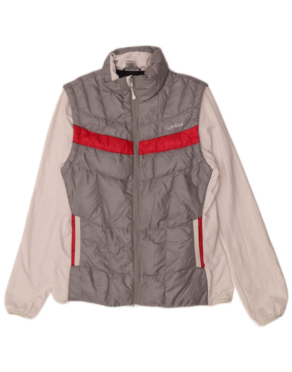 Wedze Chaqueta acolchada para mujer UK 40 Small Gris Colorblock Poliéster