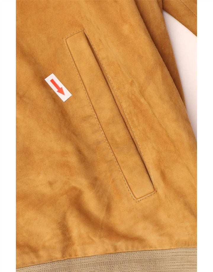 Gerani Chaqueta bomber de ante para hombre IT 56 3XL Cuero beige