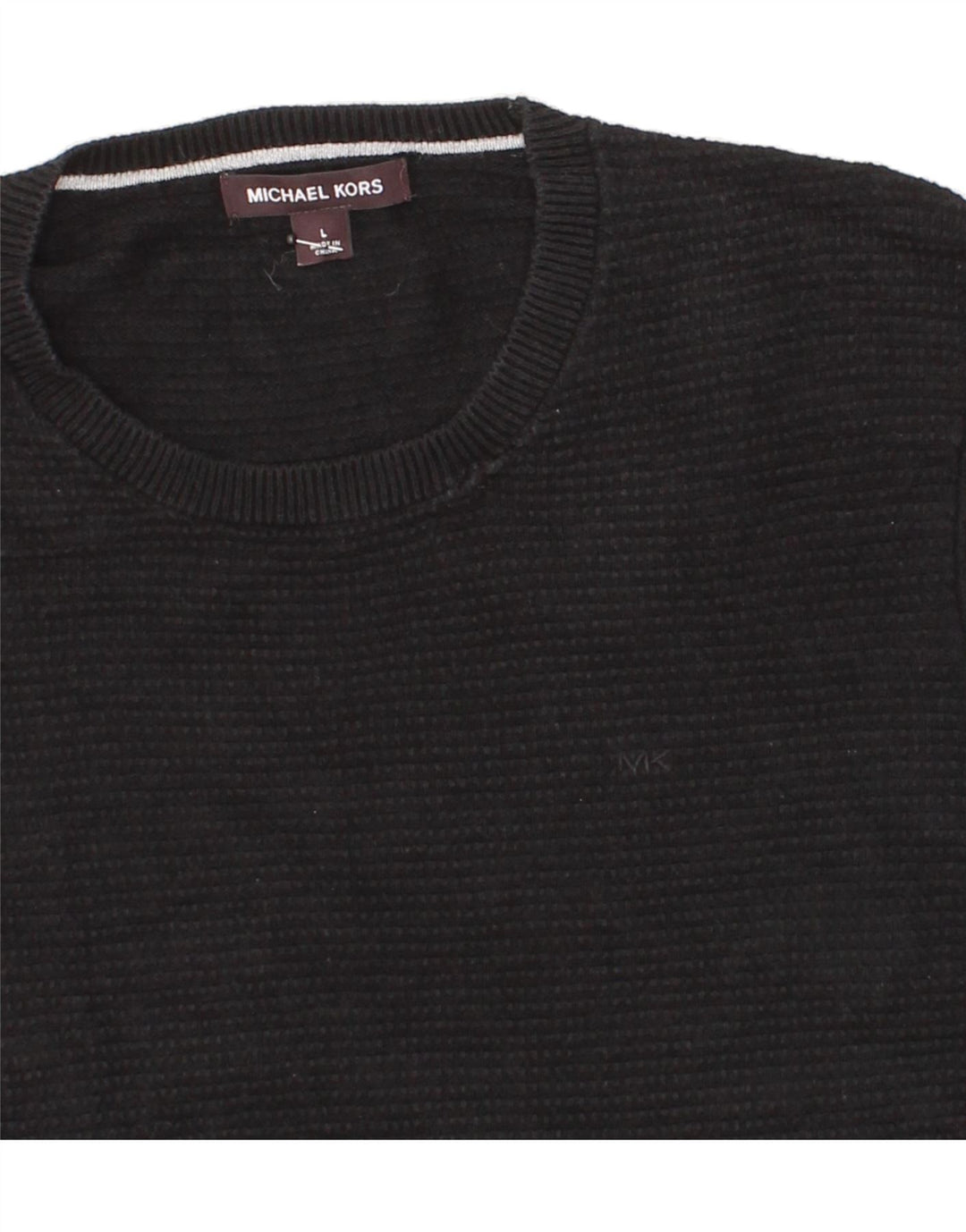 MICHAEL KORS Mens Crew Neck Jumper Sweater Large Black Cotton Vintage Michael Kors and Second-Hand Michael Kors from Messina Hembry 