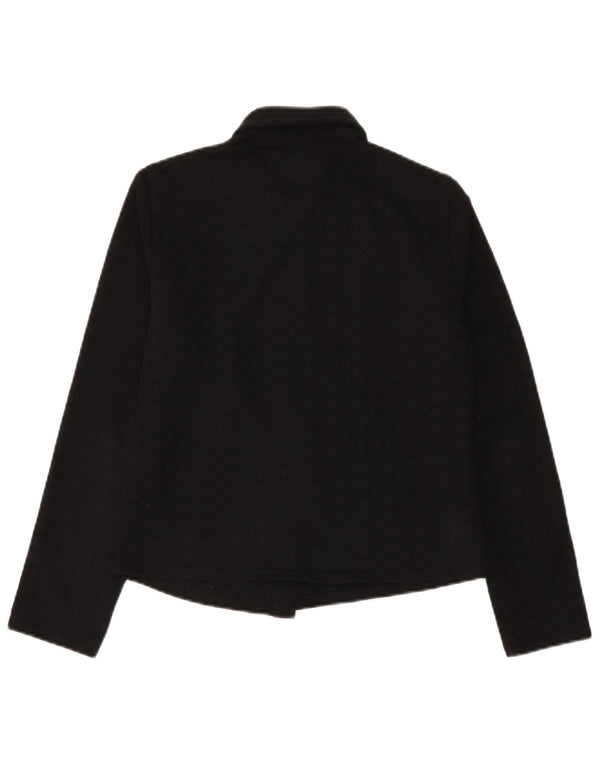 BENETTON Blusa corta para mujer IT 46 Grande Poliéster negro