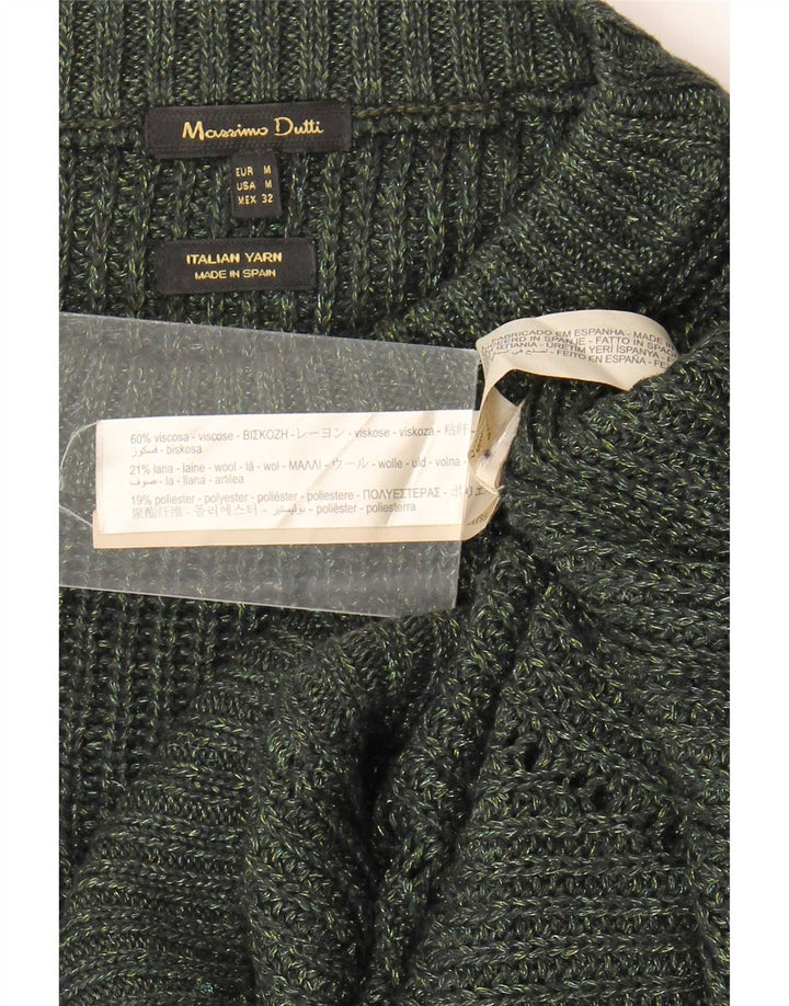 Massimo Dutti Jersey Oversize con Cuello Redondo para Mujer UK 44 Medium Khaki