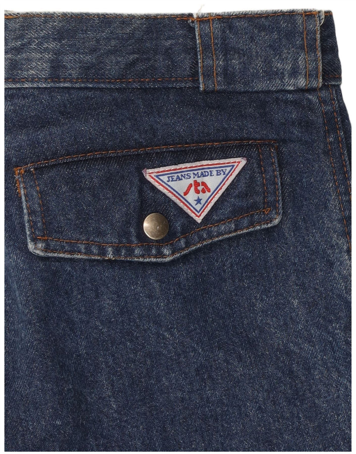 VINTAGE Jeans rectos de cintura alta para mujer W28 L27 Azul marino