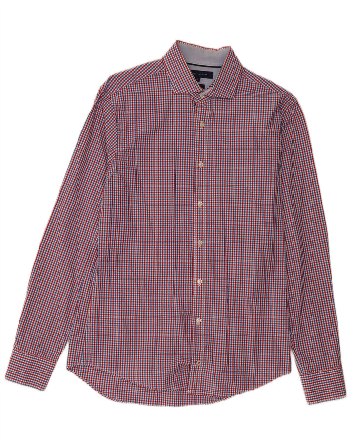 Camisa Tommy Hilfiger Slim Fit de algodón a cuadros multicolor mediano para hombre