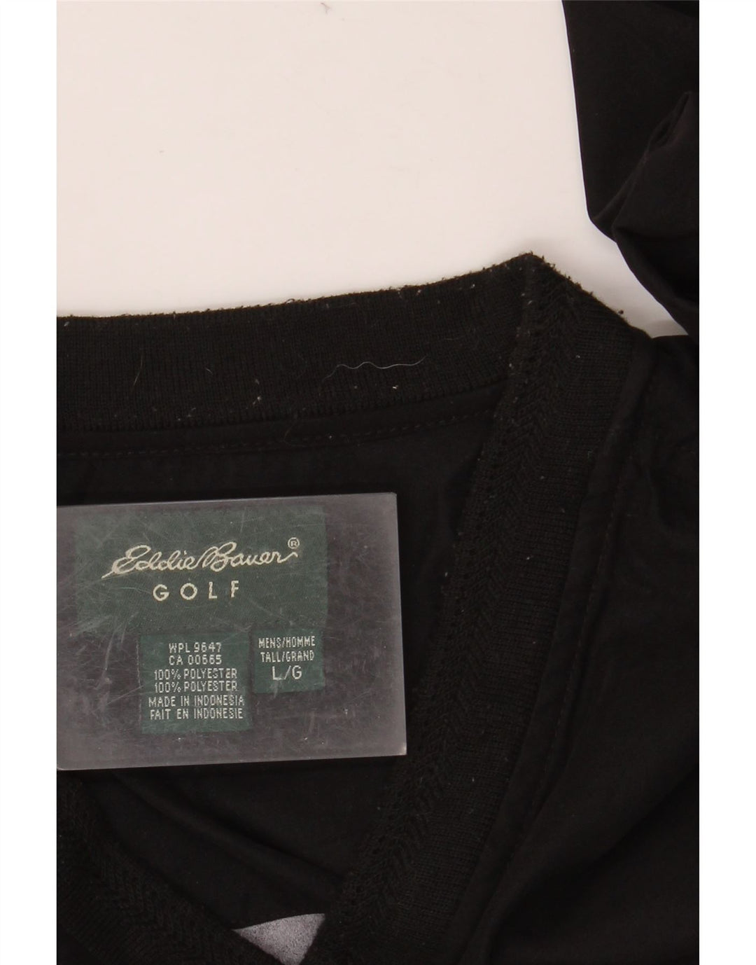 EDDIE BAUER Top holgado para hombre Manga larga Poliéster negro grande