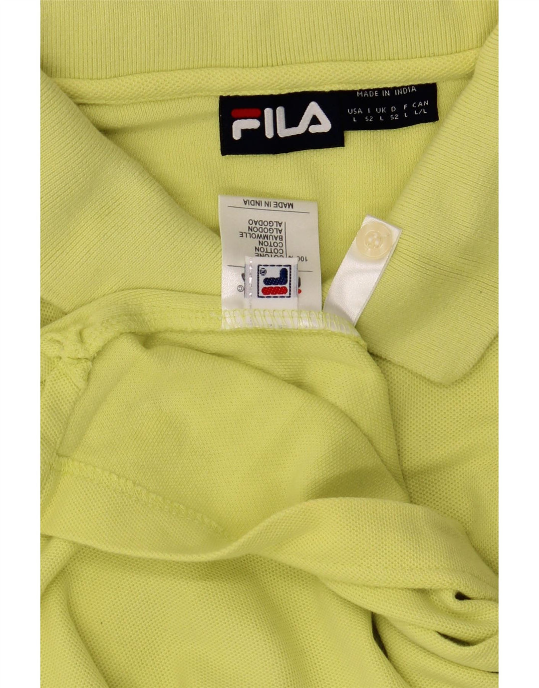 Fila Polo Hombre Algodón Amarillo Grande