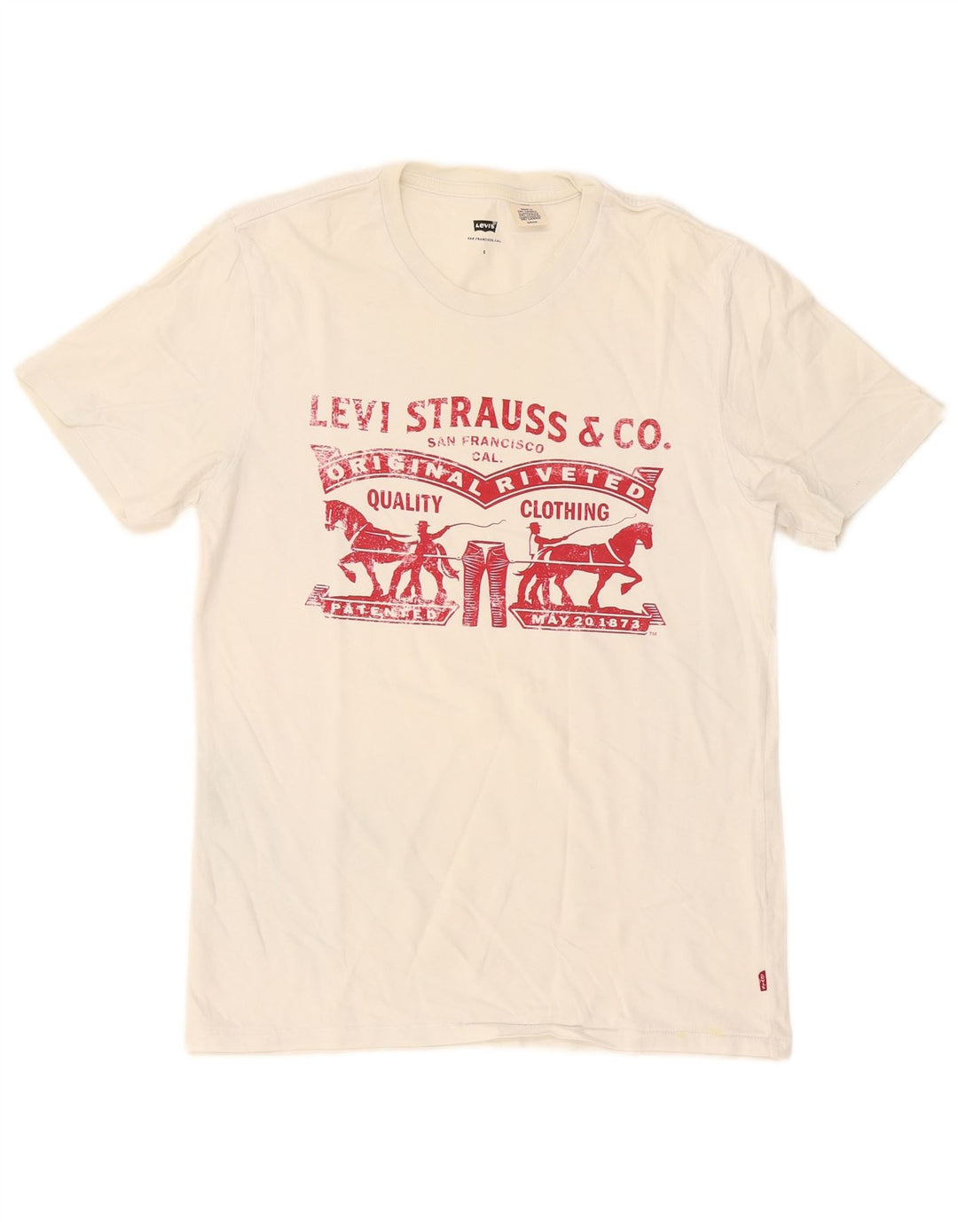 Levi's Camiseta gráfica para hombre Top Small White