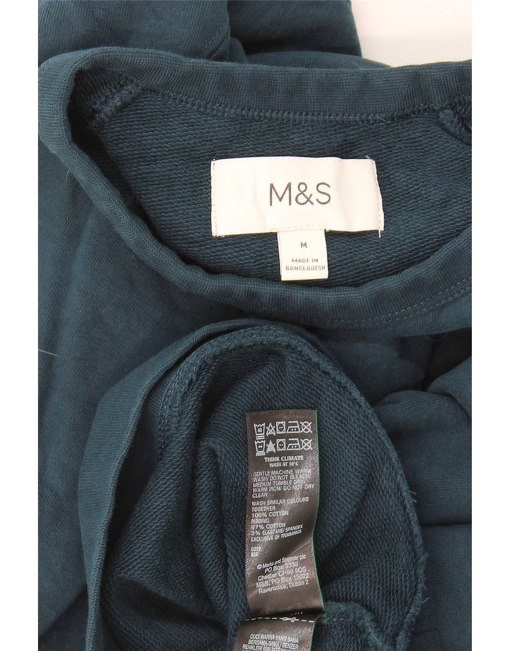 Marks & Spencer Hombre Sudadera Jumper Algodón Azul Medio