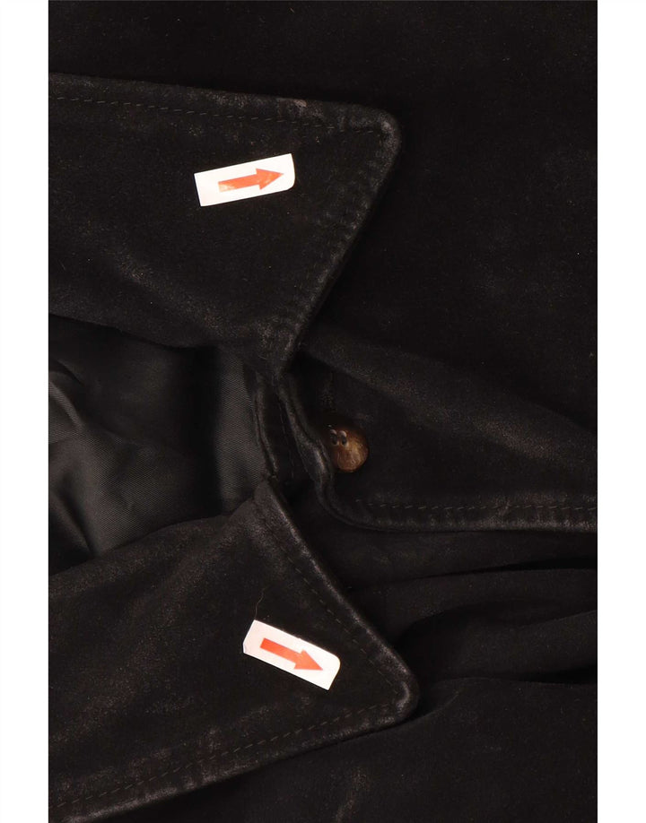 Sisley Chaqueta de ante para hombre UK 38 Medium Black Leather