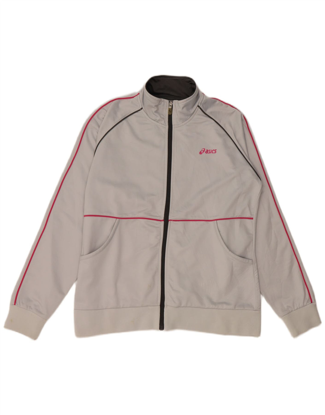 Asics - Chaqueta de chándal para mujer, talla 40, XL, poliéster gris