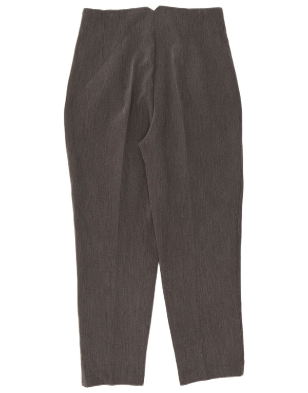 Zara Mujer Pantalón Traje Cintura Alta Grande W30 L26 Poliéster Gris