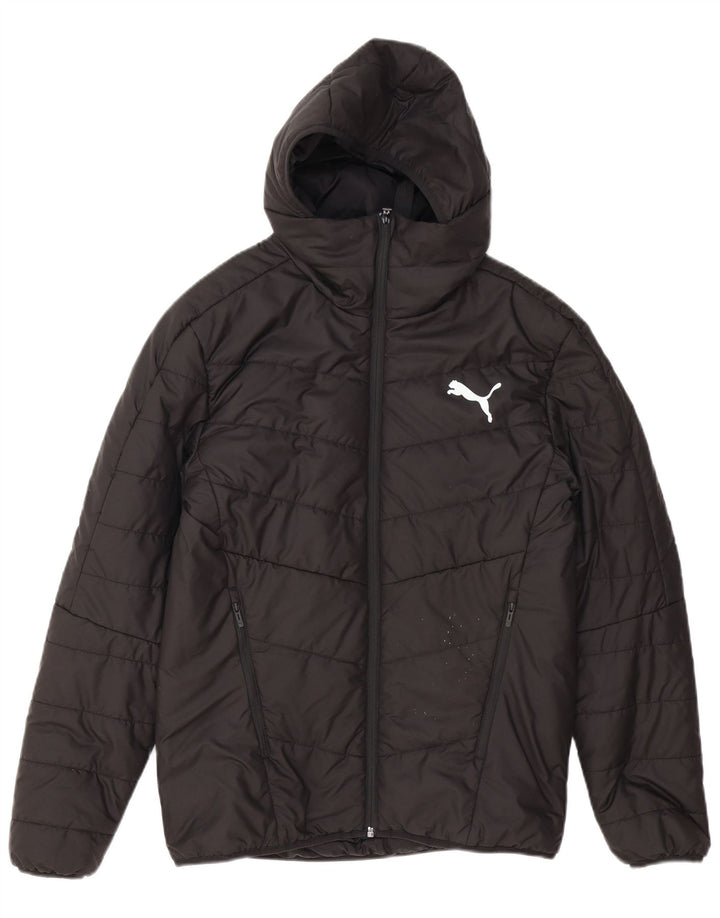 Puma Chaqueta acolchada con capucha gráfica para hombre UK 36 Small Poliéster negro