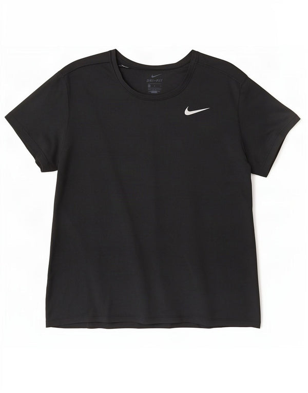 Nike - Camiseta Dri Fit para mujer, talla 40, talla grande, poliéster negro