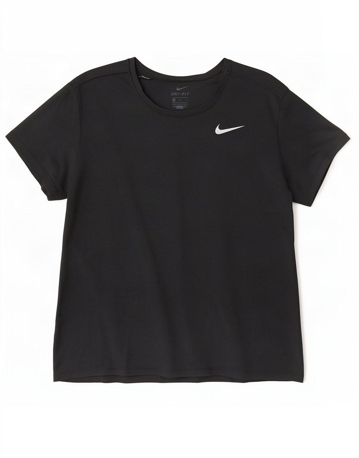Nike - Camiseta Dri Fit para mujer, talla 40, talla grande, poliéster negro