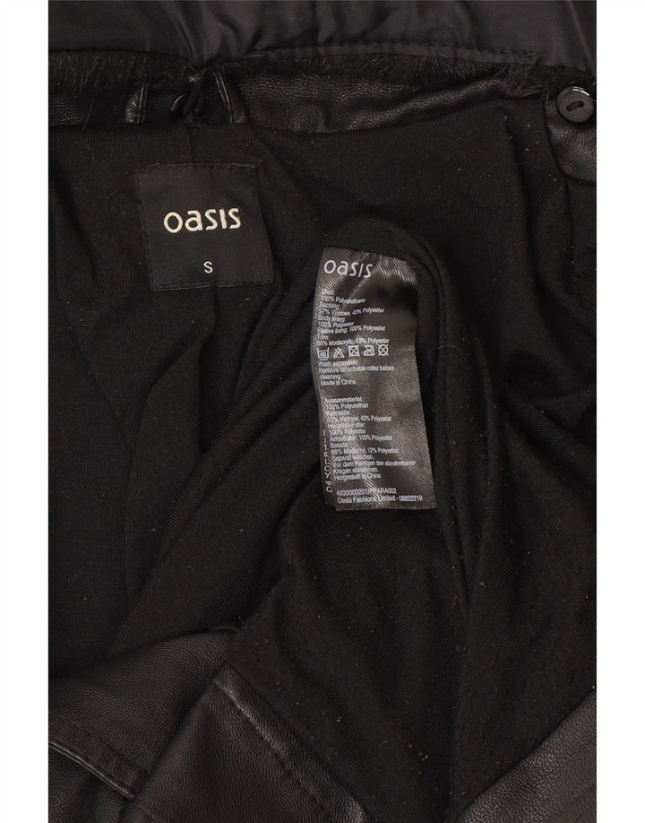 Oasis Chaqueta motera de piel sintética para hombre UK 36 Small Polietileno negro