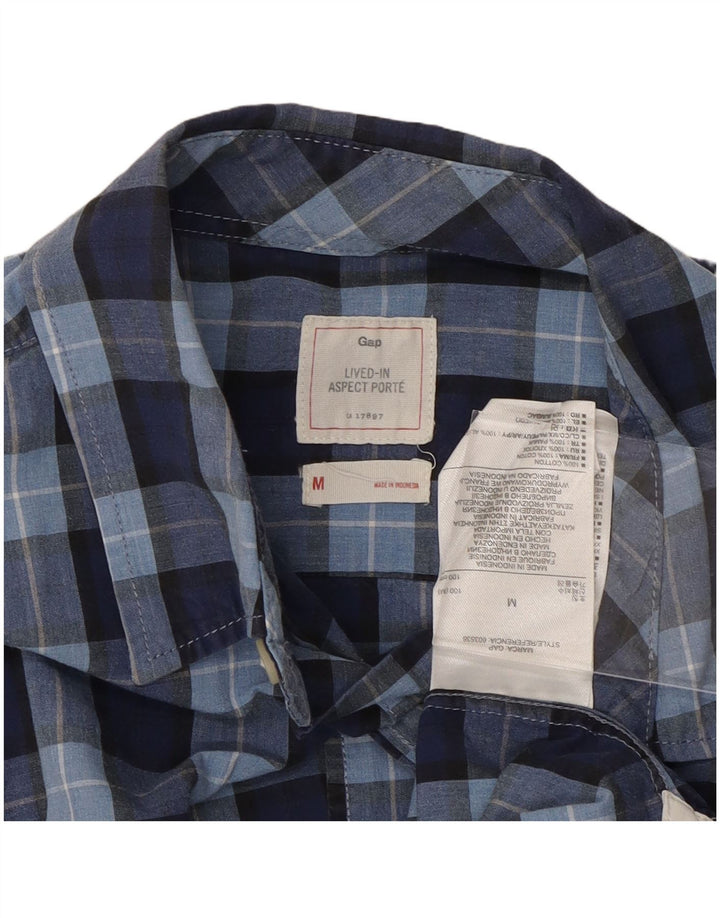 Camisa GAP para hombre de algodón a cuadros azul marino mediano