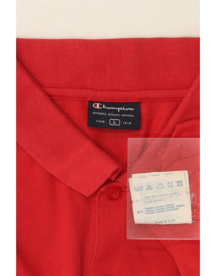 CHAMPION Polo para hombre grande de algodón rojo