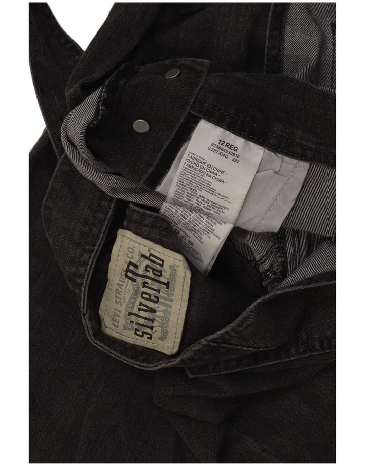 LEVI'S Vaqueros rectos con peto para niña 11-12 años W32 L24 Algodón gris