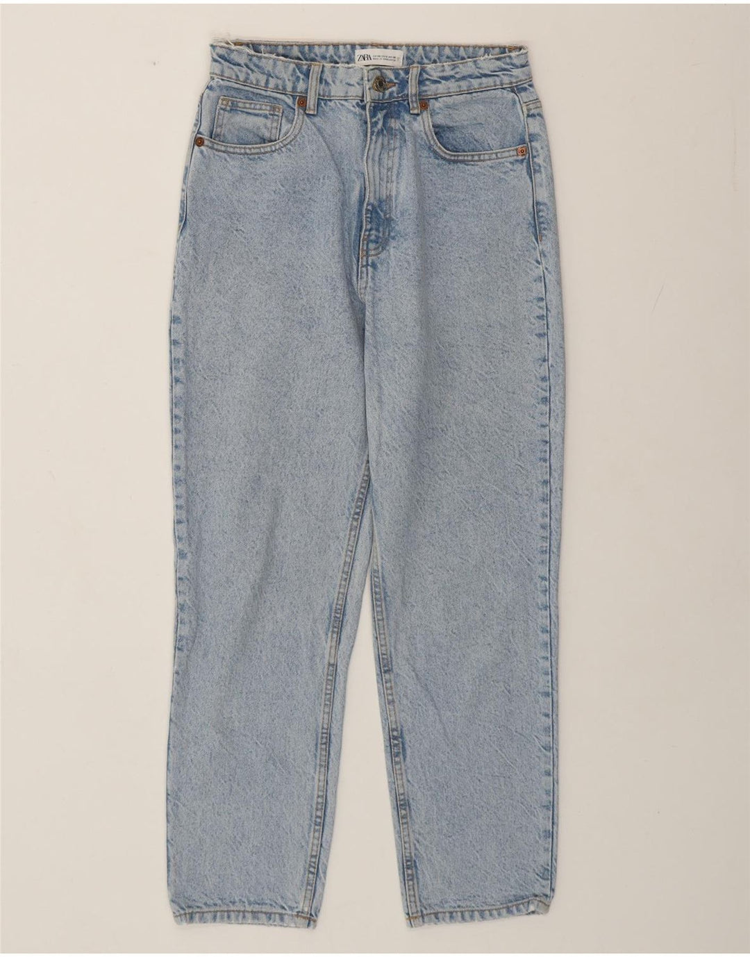 Zara Jeans De Cintura Alta Para Mujer EU 40 Medium W30 L27 Algodón Azul
