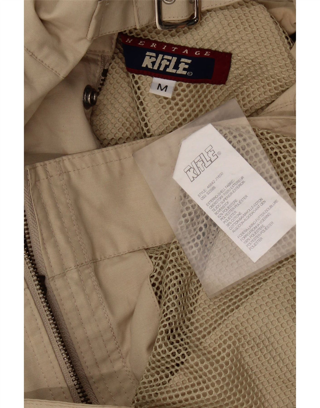 Rifle Chaqueta utilitaria Heritage para hombre UK 38 Poliéster beige medio