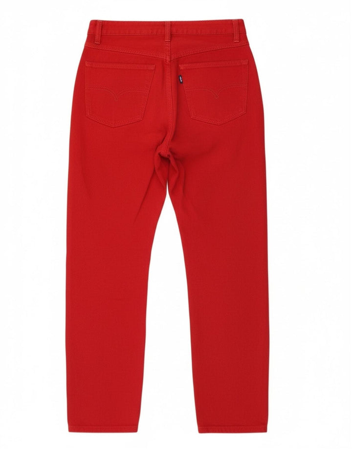Vaqueros Uniformes De Cintura Alta Para Mujer W30 L29 Algodón Rojo