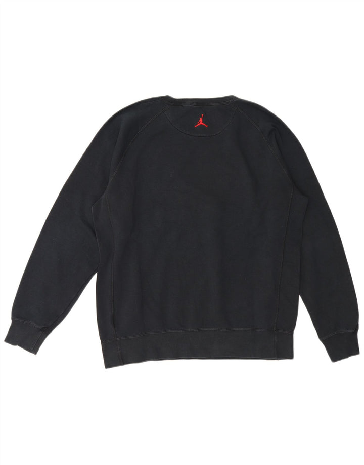 Jordan - Sudadera con gráfico para hombre, talla grande, algodón negro