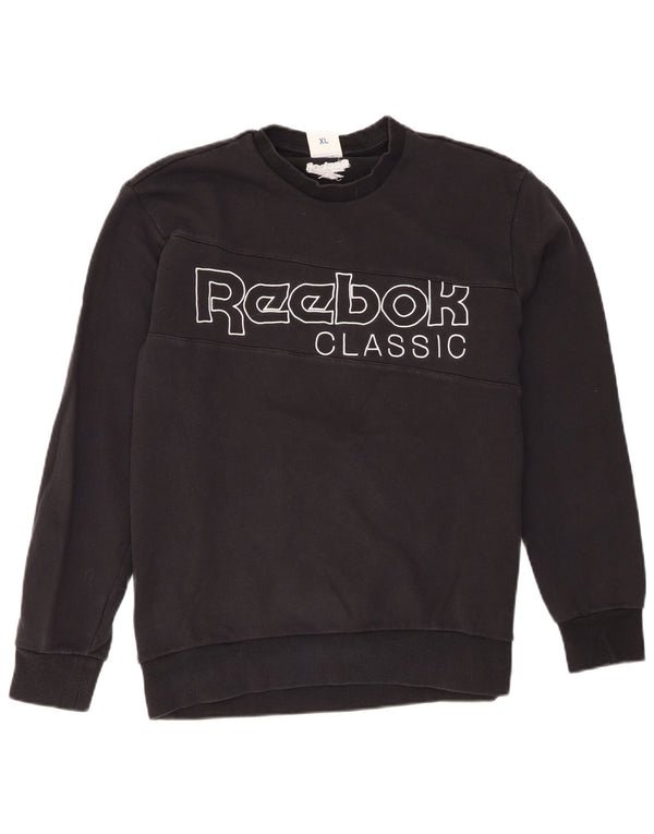 Reebok Sudadera clásica con gráfico para Mujer UK 40 XL Algodón Negro