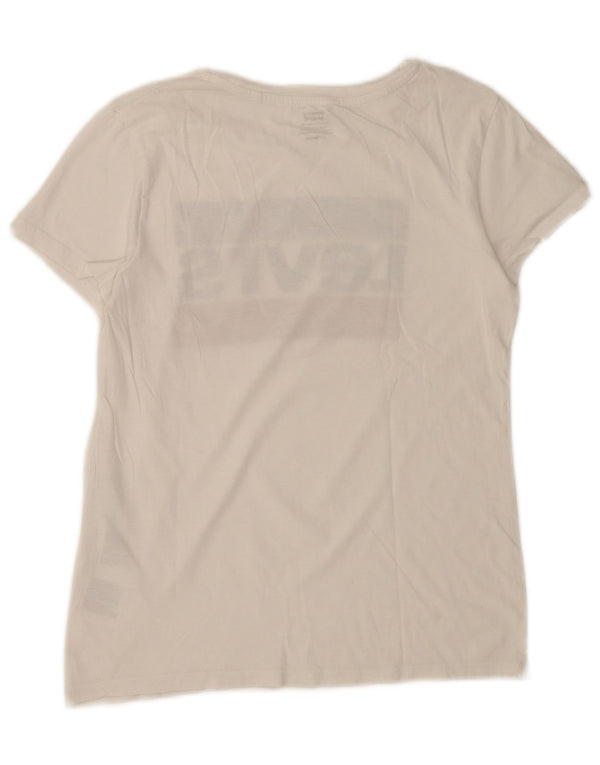 Levi's Camiseta gráfica para mujer Top UK 6 XS Algodón blanco