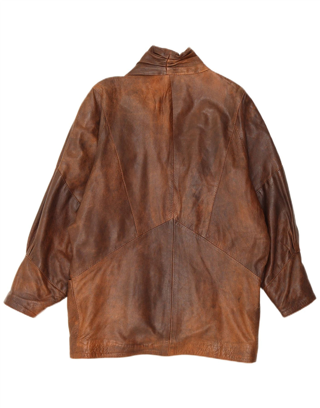 Vintage mujer chaqueta de cuero de gran tamaño Reino Unido 10 cuero marrón pequeño