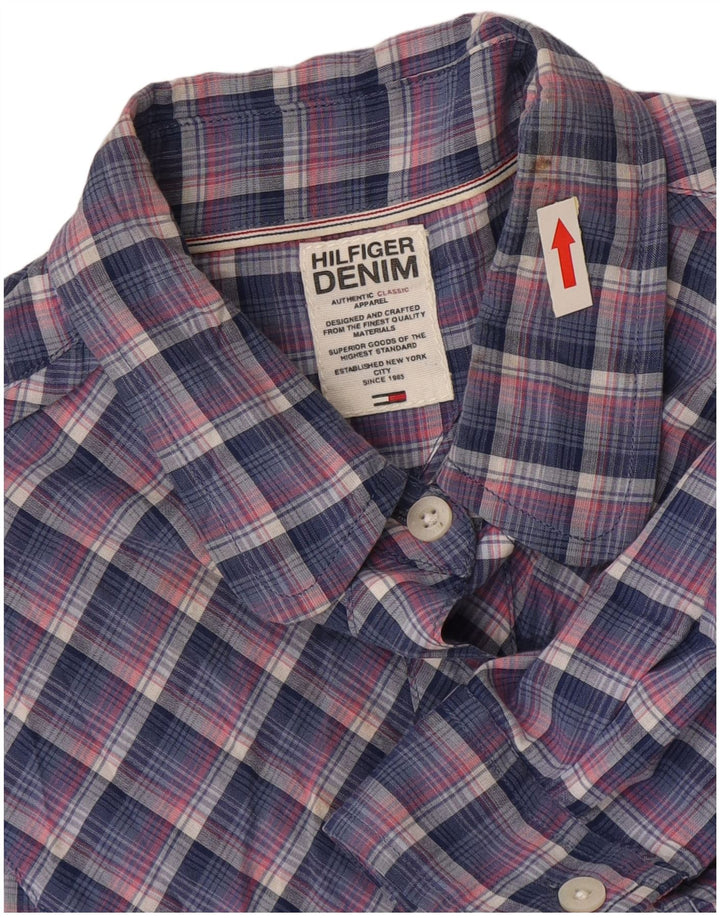 Camisa Tommy Hilfiger para mujer UK 44 Algodón a cuadros azul mediano