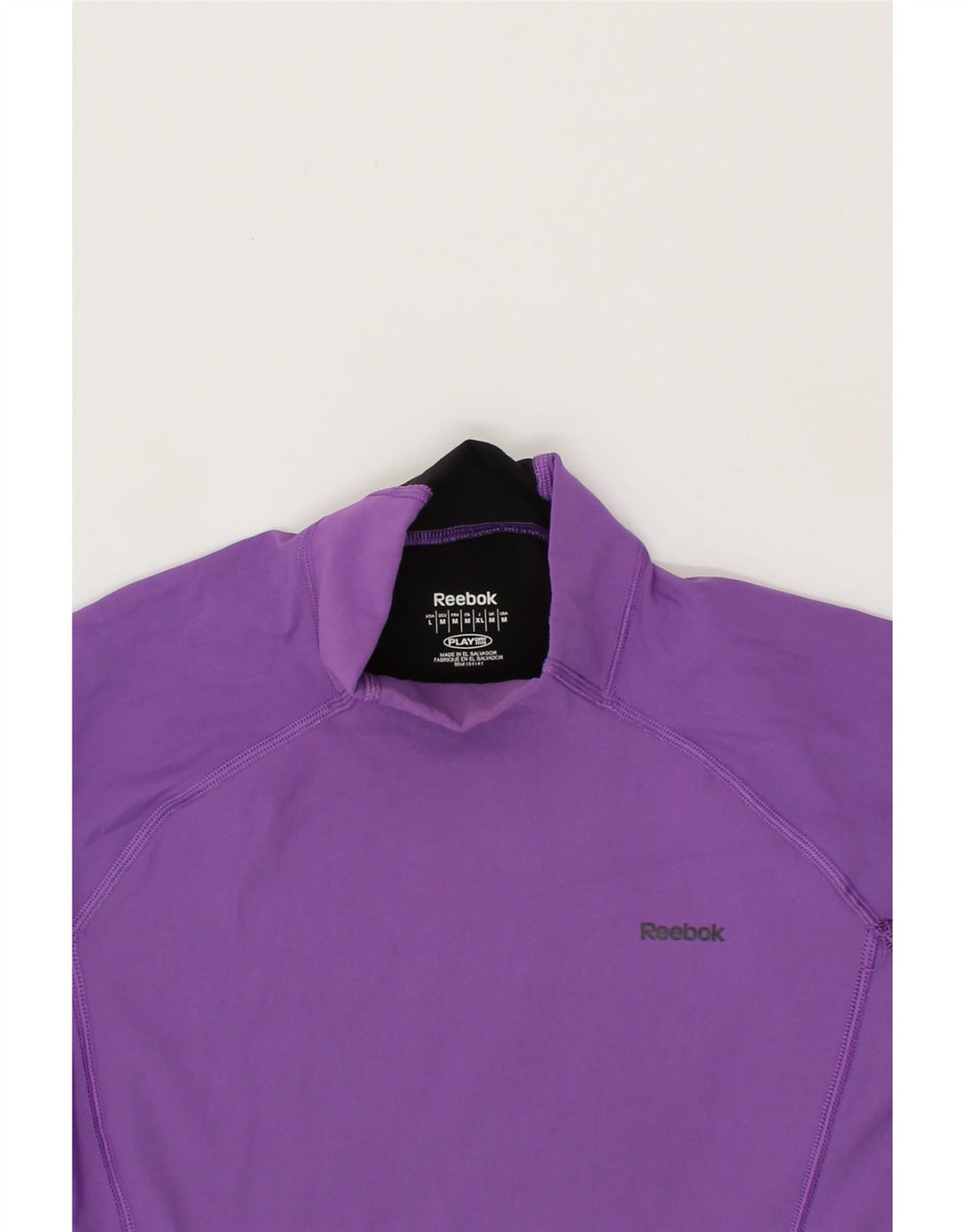 REEBOK Womens Top Long Sleeve UK 12 Medium Purple Colourblock Nylon Vintage Reebok and Second-Hand Reebok from Messina Hembry 