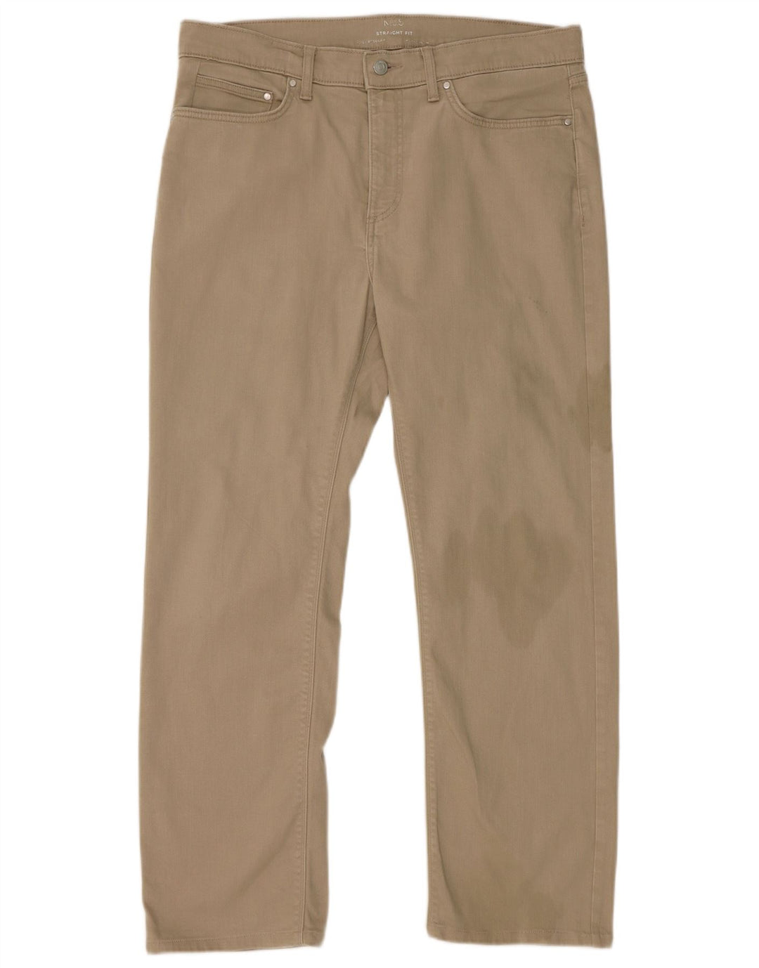Marks & Spencer Vaqueros rectos para hombre W34 L31 Algodón beige